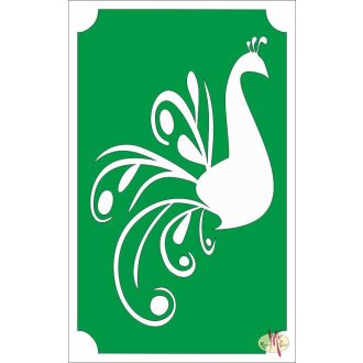 Csillámtetoválás sablon 8x5 cm-es - Páva 66