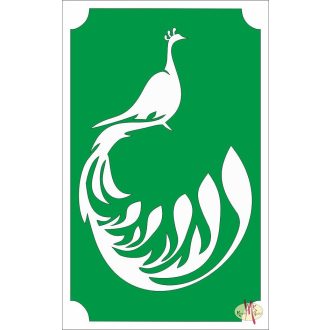 Csillámtetoválás sablon 8x5 cm-es  -Páva 69