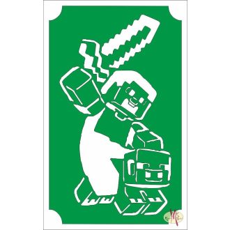 8x5 cm-es Csillámtetoválás sablon - Minecraft 77