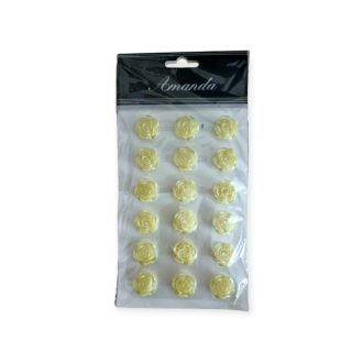 Rózsa Strasszkövek sárga 18 db/cs 2 cm