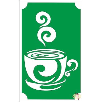8x5 cm-es Csillámtetoválás sablon - Kávéscsésze 97