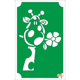 8x5 cm-es Csillámtetoválás sablon - Zsiráf virággal 103