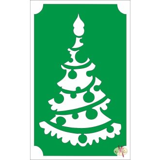 8x5 cm-es Csillámtetoválás sablon - Karácsonyfa 105