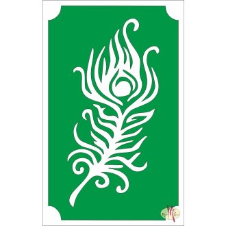 8x5 cm-es Csillám tetoválás sablon - Páva toll 113