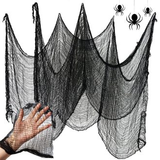 Nagy fekete pókháló halloween dekoráció 2 db/cs