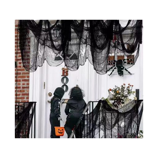 Nagy fekete pókháló halloween dekoráció 2 db/cs