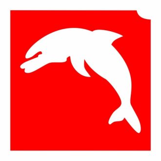 4x4cm Csillámtetoválás sablon 02 delfin 