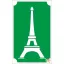 8x5 cm-es Csillám tetoválás sablon - Eiffel torony 125