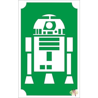 8x5 cm-es Csillámtetoválás sablon - Star Wars, R2-D2 130