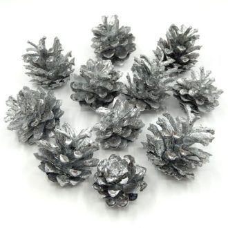 Fenyőtoboz ezüst 2-5 cm  4db/cs