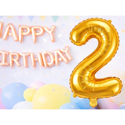 2-es Számú Fólia Lufi – Arany 66 cm