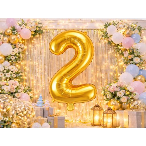 2-es Számú Fólia Lufi – Arany 66 cm