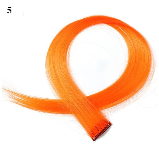 Színes hajtincs neon narancs, egyenes, 60 cm