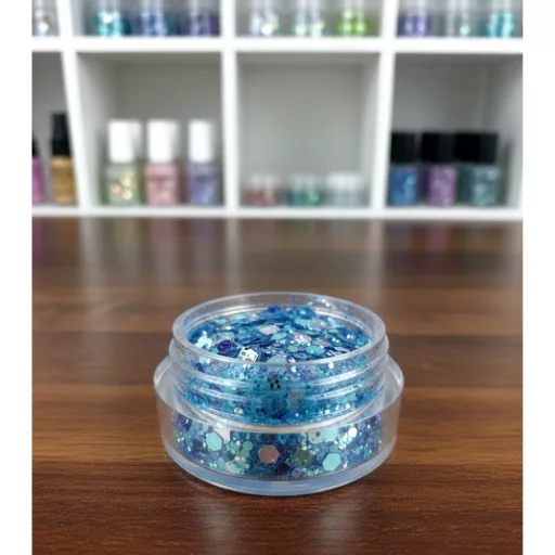 KiviArt Frozen Mixed Chunky Csillám GSL099 - Jégvarázs Kék Glitter Sminkhez