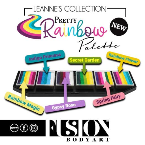 Fusion csíkos arcfesték paletta – Leanne's Pretty Rainbow