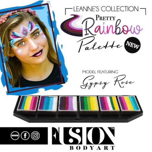 Fusion csíkos arcfesték paletta – Leanne's Pretty Rainbow