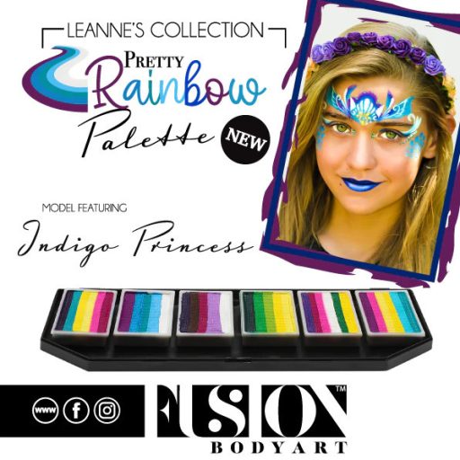 Fusion csíkos arcfesték paletta – Leanne's Pretty Rainbow