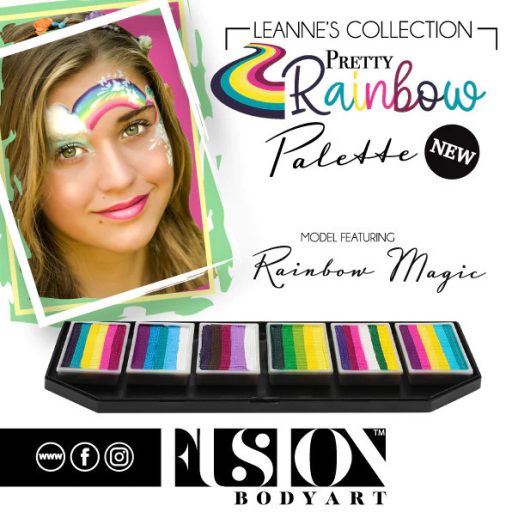 Fusion csíkos arcfesték paletta – Leanne's Pretty Rainbow