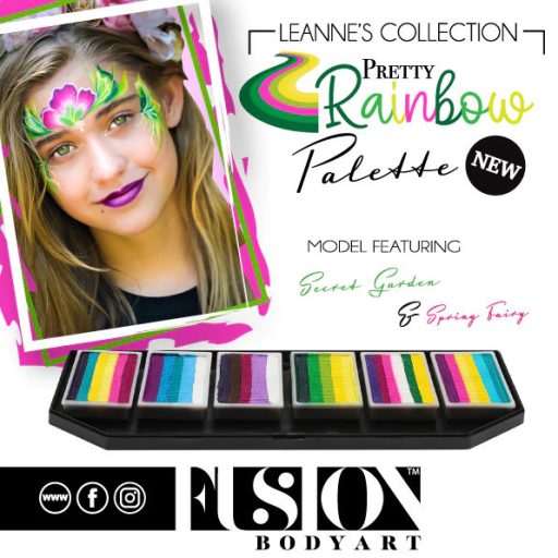 Fusion csíkos arcfesték paletta – Leanne's Pretty Rainbow