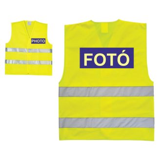 Láthatósági mellény fotó, vagy photo felirattal