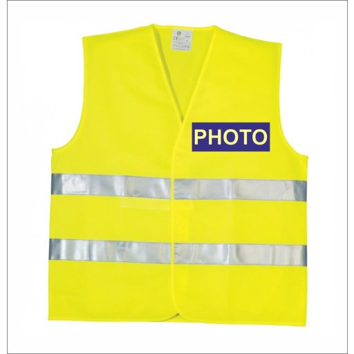 Láthatósági mellény fotó, vagy photo felirattal