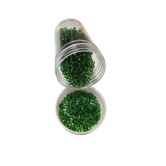 Kásagyöngy - átlátszó 20g zöld 2 mm