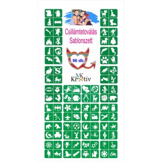Óriás Csillámtetoválás sablon szett 96db - 4 in 1