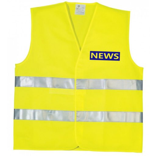 Biztonsági mellény - Media, News felirattal