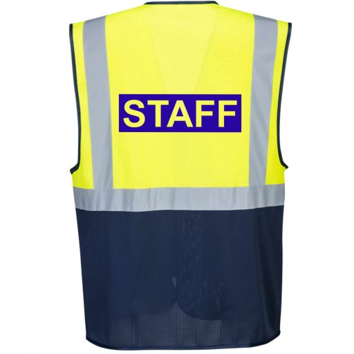 Vezetői Kéttónusú láthatósági mellény - STAFF felirattal