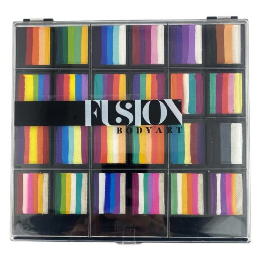 Fusion csíkos arcfesték paletta Rainbow Paradise 24db-os