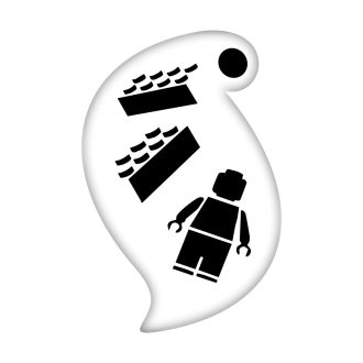 Arc és testfestő sablon - Lego építőkocka