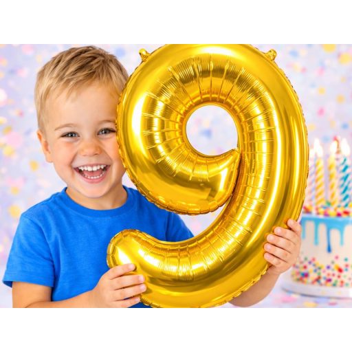 Arany 9-es szám lufi születésnapra