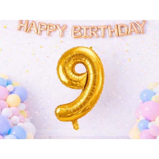 Arany 9-es szám lufi születésnapra