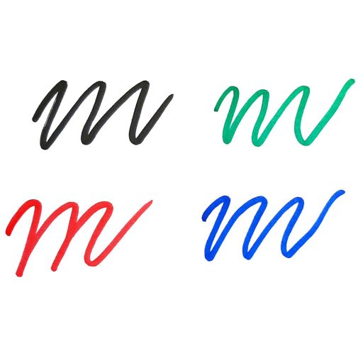 4 darabos táblafelszerelés szett, amely színes táblafilceket  tartalmaz, fehér táblához és whiteboardhoz.