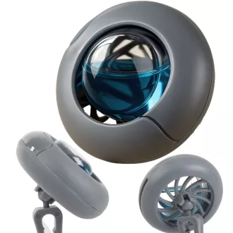 Szellőzőrácsra csíptetett elegáns autós légfrissítő 50 ml-es utántöltővel és forgó ventilátorral. Tökéletes autós kiegészítő.