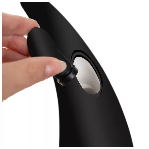 Ruhhy fekete színű, érintésmentes (szenzoros) automata szappanadagoló 300ml-es tartállyal, modern fürdőszobákba és konyhákba