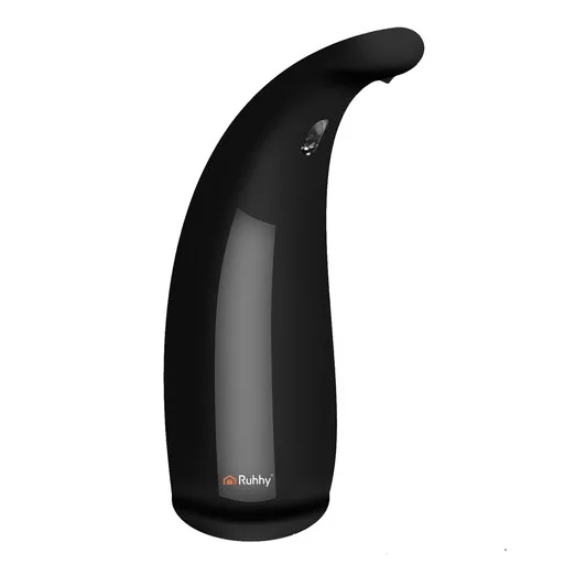 Ruhhy fekete színű, érintésmentes (szenzoros) automata szappanadagoló 300ml-es tartállyal, modern fürdőszobákba és konyhákba