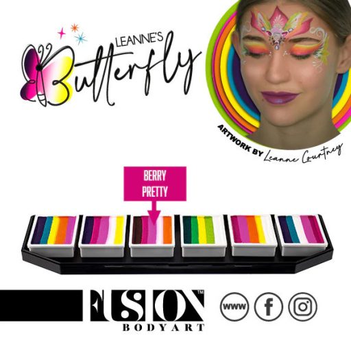 Fusion csíkos arcfesték paletta – Leanne's BUTTERFLY 