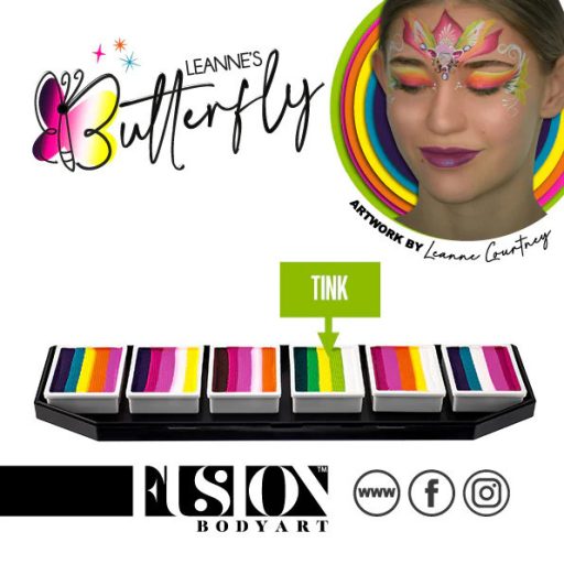 Fusion csíkos arcfesték paletta – Leanne's BUTTERFLY 