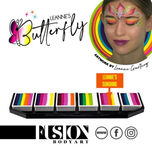 Fusion csíkos arcfesték paletta – Leanne's BUTTERFLY 