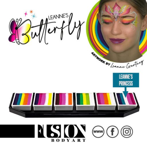 Fusion csíkos arcfesték paletta – Leanne's BUTTERFLY 