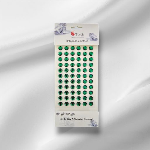 Strasszkő 10 mm Smaragd zöld 66db/cs