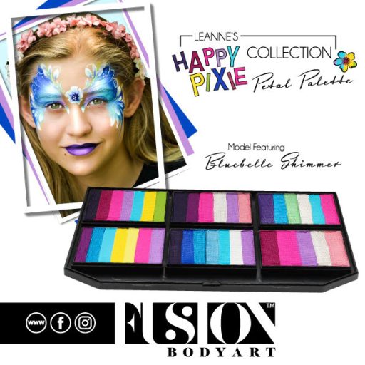 Fusion csíkos arcfesték paletta – Leanne's Happy Pixie - Szirompaletta