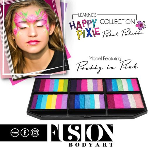 Fusion csíkos arcfesték paletta – Leanne's Happy Pixie - Szirompaletta