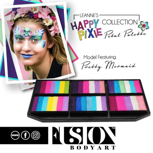 Fusion csíkos arcfesték paletta – Leanne's Happy Pixie - Szirompaletta