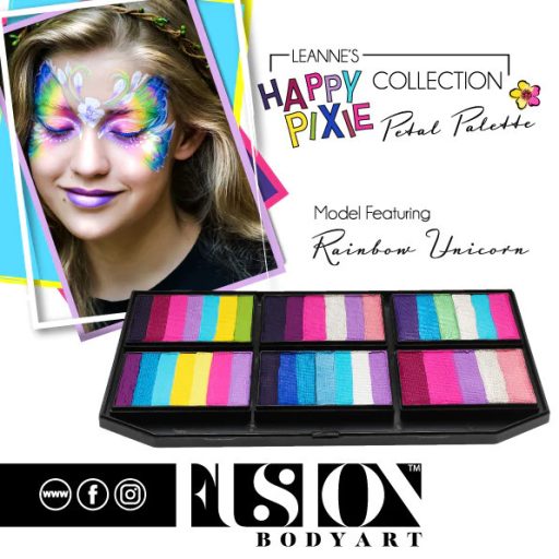 Fusion csíkos arcfesték paletta – Leanne's Happy Pixie - Szirompaletta