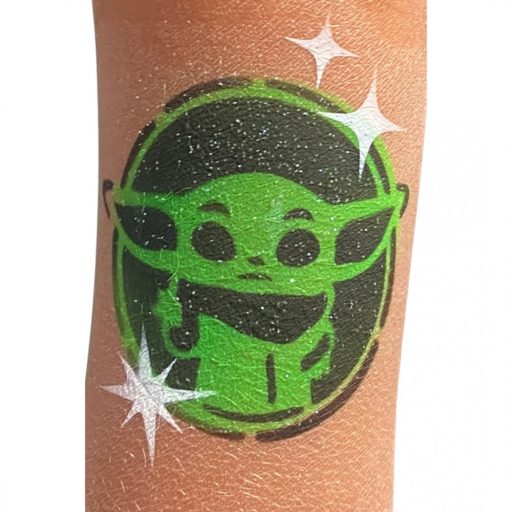 Arcfestés sablon, stencil - Bébi Yoda