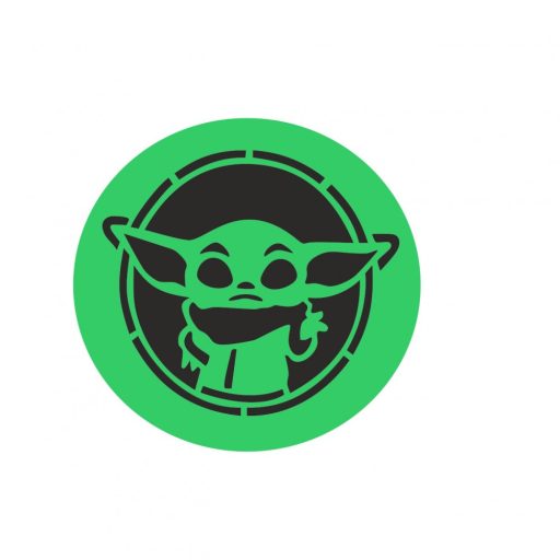 Arcfestés sablon, stencil - Bébi Yoda