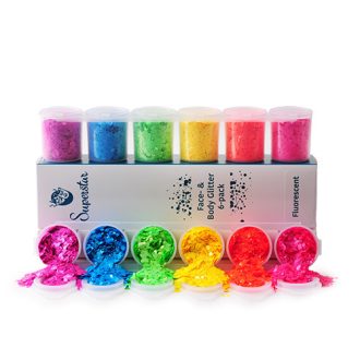   Superstar nagyszemcsés csillám szett 6 db - Floureszkáló 130ml