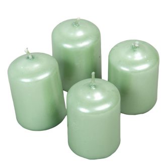 Adventi gyertya metál menta 4db/cs 40x60 mm